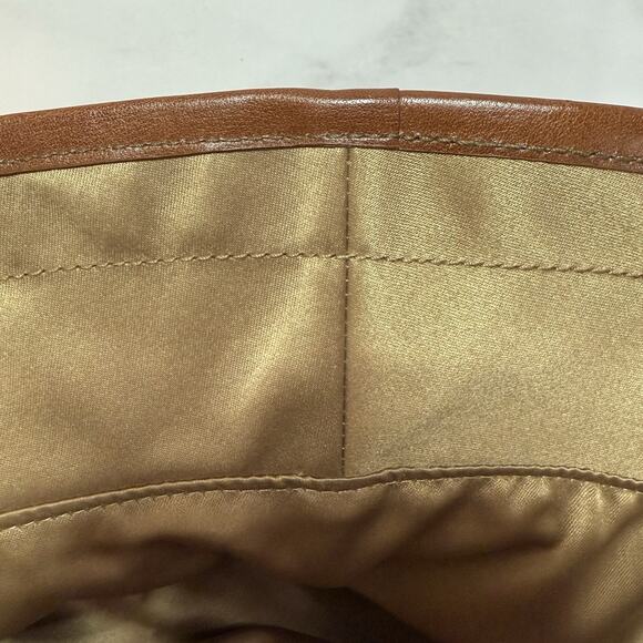 Vintage Coach Signature Jacquard Bucket Hat M/L Tan Brown Mini Print - Picture 4 of 7